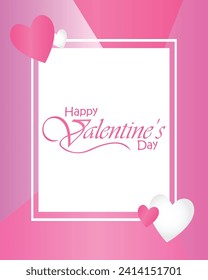 Happy valentines day. Vector banner, greeting card, flayer, poster,  with text Happy valentines day