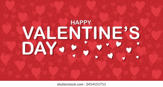 Happy valentines day. Vector banner, greeting card, flayer, poster,  with text Happy valentines day