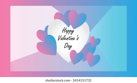 Happy valentines day. Vector banner, greeting card, flayer, poster,  with text Happy valentines day