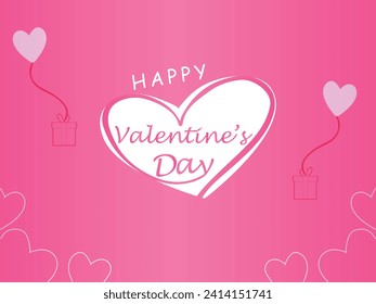 Happy valentines day. Vector banner, greeting card, flayer, poster,  with text Happy valentines day