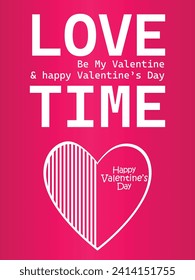 Happy valentines day. Vector banner, greeting card, flayer, poster,  with text Happy valentines day