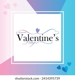 Happy valentines day. Vector banner, greeting card, flayer, poster,  with text Happy valentines day