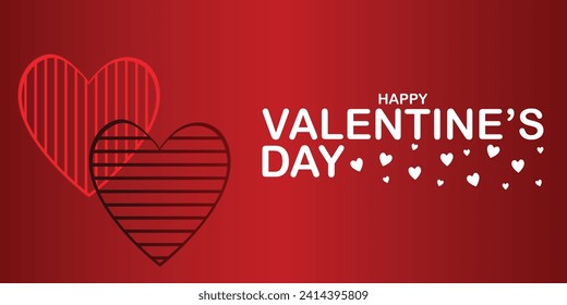 Happy valentines day. Vector banner, greeting card, flayer, poster,  with text Happy valentines day