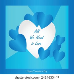 Happy valentines day. Vector banner, greeting card, flayer, poster,  with text Happy valentines day