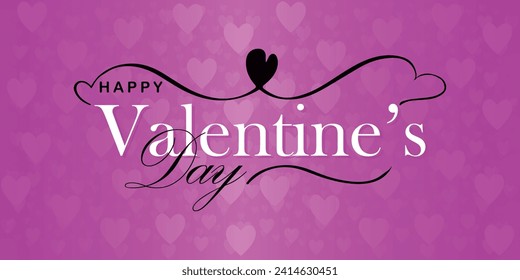 Happy valentines day. Vector banner, greeting card, flayer, poster,  with text Happy valentines day