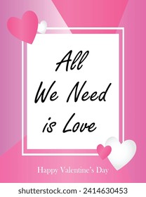 Happy valentines day. Vector banner, greeting card, flayer, poster,  with text Happy valentines day