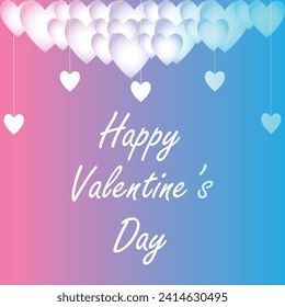 Happy valentines day. Vector banner, greeting card, flayer, poster,  with text Happy valentines day