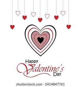 Happy valentines day. Vector banner, greeting card, flayer, poster,  with text Happy valentines day