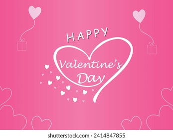 Happy valentines day. Vector banner, greeting card, flayer, poster,  with text Happy valentines day