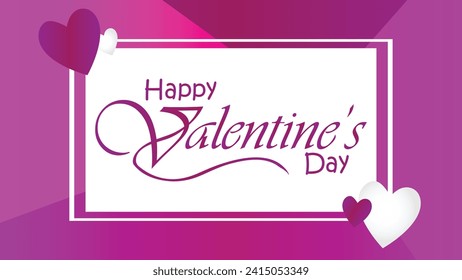 Happy valentines day. Vector banner, greeting card, flayer, poster,  with text Happy valentines day