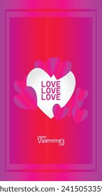 Happy valentines day. Vector banner, greeting card, flayer, poster,  with text Happy valentines day