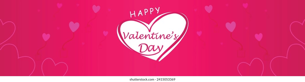 Happy valentines day. Vector banner, greeting card, flayer, poster,  with text Happy valentines day