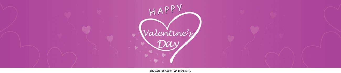 Feliz día de San Valentín. Banner vectorial, tarjeta de saludo, capa superior, cartel con texto Feliz día de San Valentín