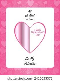 Happy valentines day. Vector banner, greeting card, flayer, poster,  with text Happy valentines day