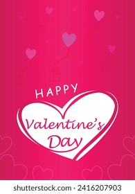 Happy valentines day. Vector banner, greeting card, flayer, poster,  with text Happy valentines day