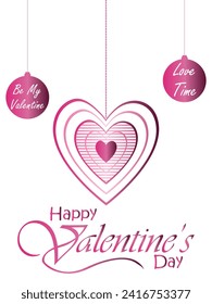 Happy valentines day. Vector banner, greeting card, flayer, poster,  with text Happy valentines day