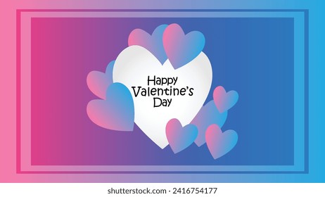 Happy valentines day. Vector banner, greeting card, flayer, poster,  with text Happy valentines day