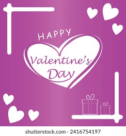 Happy valentines day. Vector banner, greeting card, flayer, poster,  with text Happy valentines day
