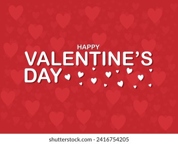 Happy valentines day. Vector banner, greeting card, flayer, poster,  with text Happy valentines day