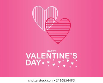 Happy valentines day. Vector banner, greeting card, flayer, poster,  with text Happy valentines day