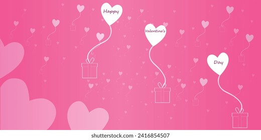 Happy valentines day. Vector banner, greeting card, flayer, poster,  with text Happy valentines day