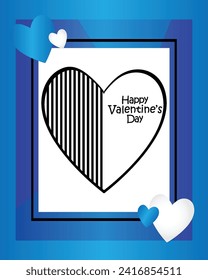 Happy valentines day. Vector banner, greeting card, flayer, poster,  with text Happy valentines day