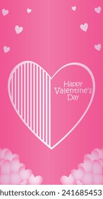 Happy valentines day. Vector banner, greeting card, flayer, poster,  with text Happy valentines day