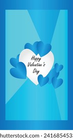 Feliz día de San Valentín. Banner vectorial, tarjeta de saludo, capa superior, cartel con texto Feliz día de San Valentín