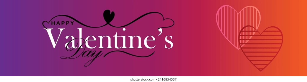 Happy valentines day. Vector banner, greeting card, flayer, poster,  with text Happy valentines day