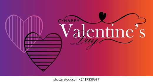 Fröhlicher Valentinstag. Vektorbanner, Grußkarte, Flayer, Poster mit Text Happy valentines Tag