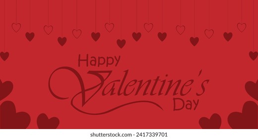 Happy valentines day. Vector banner, greeting card, flayer, poster,  with text Happy valentines day