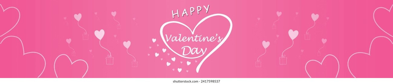 Happy valentines day. Vector banner, greeting card, flayer, poster,  with text Happy valentines day