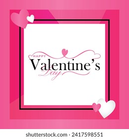 Happy valentines day. Vector banner, greeting card, flayer, poster,  with text Happy valentines day