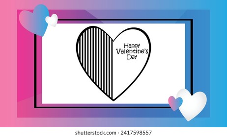 Happy valentines day. Vector banner, greeting card, flayer, poster,  with text Happy valentines day