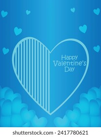 Happy valentines day. Vector banner, greeting card, flayer, poster,  with text Happy valentines day