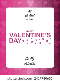 Happy valentines day. Vector banner, greeting card, flayer, poster,  with text Happy valentines day
