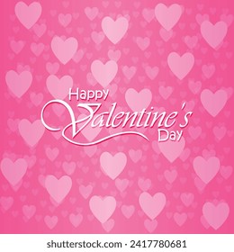 Happy valentines day. Vector banner, greeting card, flayer, poster,  with text Happy valentines day
