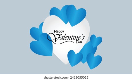 Happy valentines day. Vector banner, greeting card, flayer, poster,  with text Happy valentines day