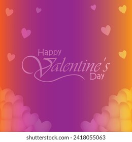 Happy valentines day. Vector banner, greeting card, flayer, poster,  with text Happy valentines day