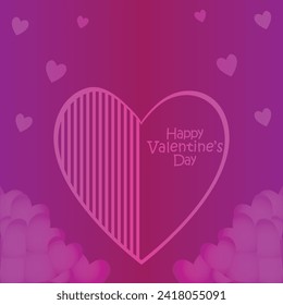 Fröhlicher Valentinstag. Vektorbanner, Grußkarte, Flayer, Poster mit Text Happy valentines Tag