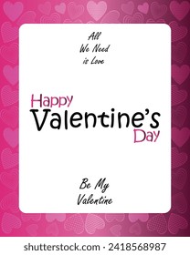 Happy valentines day. Vector banner, greeting card, flayer, poster,  with text Happy valentines day