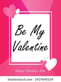 Feliz día de San Valentín. Banner vectorial, tarjeta de saludo, capa superior, cartel con texto Feliz día de San Valentín