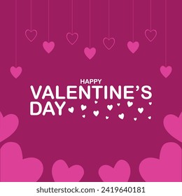 Happy valentines day. Vector banner, greeting card, flayer, poster,  with text Happy valentines day