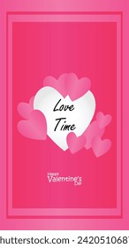 Happy valentines day. Vector banner, greeting card, flayer, poster,  with text Happy valentines day