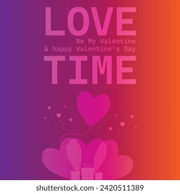 Happy valentines day. Vector banner, greeting card, flayer, poster,  with text Happy valentines day