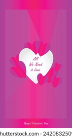 Happy valentines day. Vector banner, greeting card, flayer, poster,  with text Happy valentines day