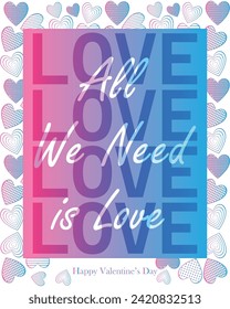 Happy valentines day. Vector banner, greeting card, flayer, poster,  with text Happy valentines day