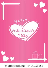 Happy valentines day. Vector banner, greeting card, flayer, poster,  with text Happy valentines day