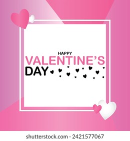 Happy valentines day. Vector banner, greeting card, flayer, poster,  with text Happy valentines day