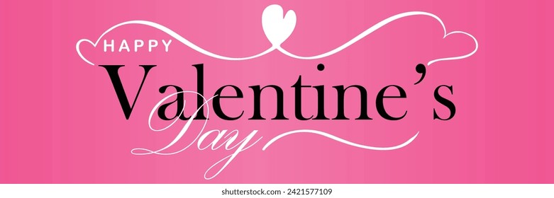 Happy valentines day. Vector banner, greeting card, flayer, poster,  with text Happy valentines day